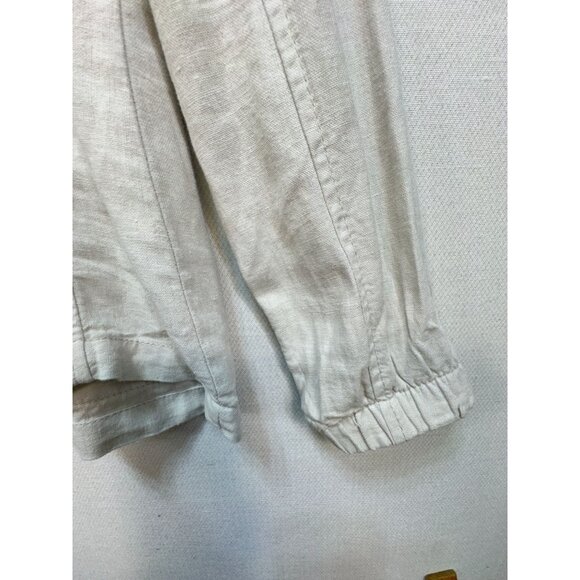 Old Navy Utility Jaacket Womens Size M Beige Cinched Waist Full Zip High Neck - Picture 12 of 12